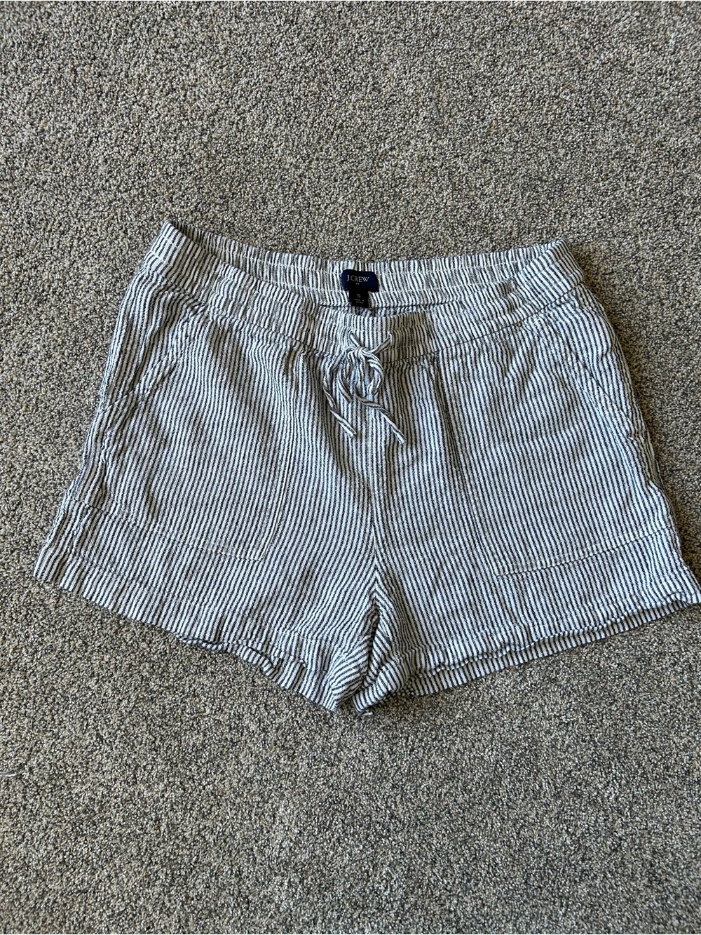 J. Crew Railroad Striped linen-blend Drawstring Women's Shorts